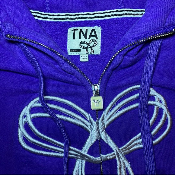 Purple TNA Mockneck Logo Zip Up Hoodie - Picture 4 of 8